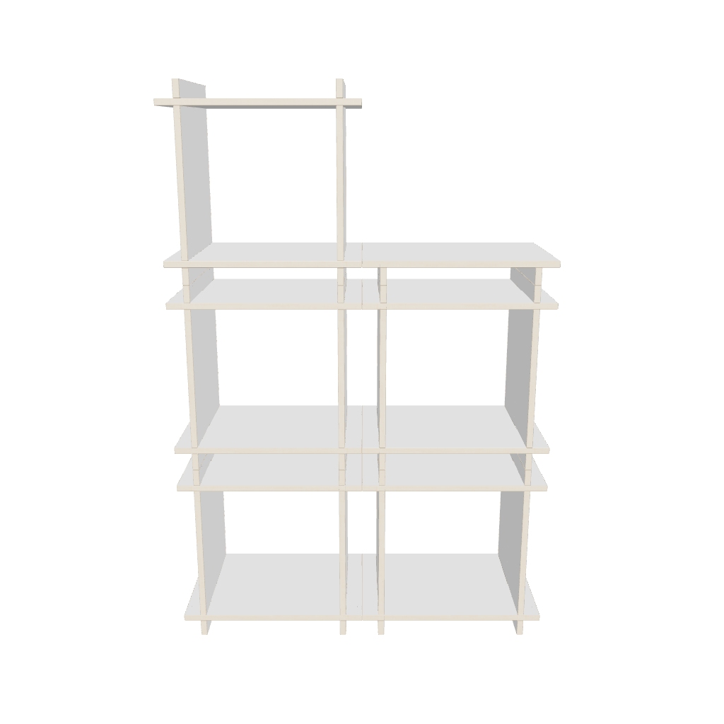 3d Modell unseres Shelf Budnles in Farbe weiss. Das perfekte Bücherregal oder Wandregal für dein Zuhause.