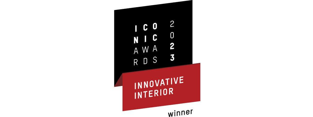 Award Logo Innovative Interior, welches uns für unser Regalsystem verliehen wurde.